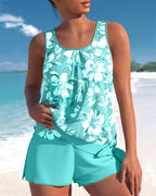 Violet | Women's Tankini Set | Swim Shorts Beachwear-Women Swimsuit-Pick NewYork