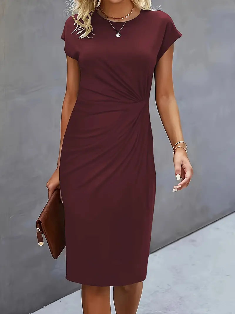 Hannah | Women's Midi Dress | Short Sleeve-Women Dress-Pick NewYork