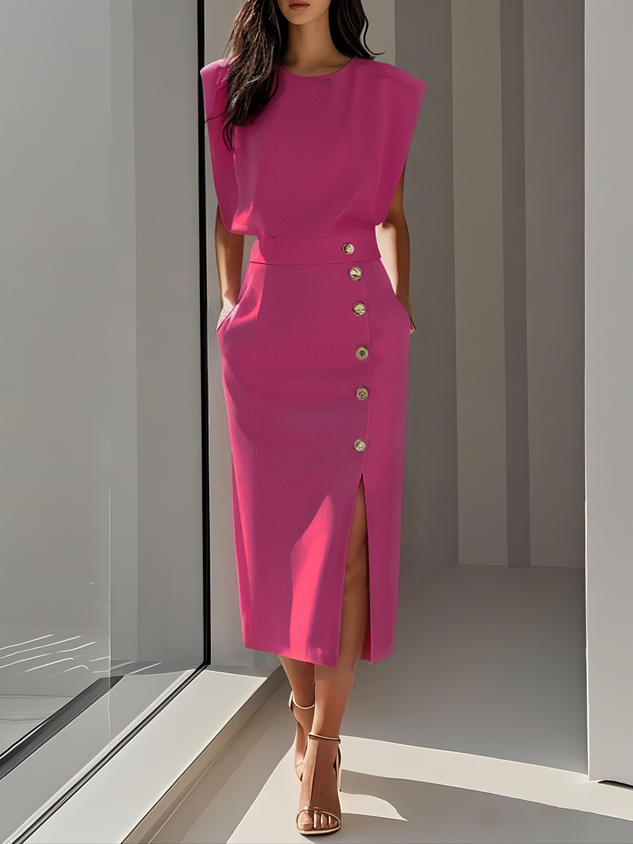 Victoria | Women's Midi Dress | Short Sleeve-Women Dress-Pick NewYork