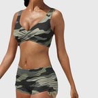 Freya | Women's Camo Tankini Set | Swim Shorts-Women Swimsuit-Pick NewYork