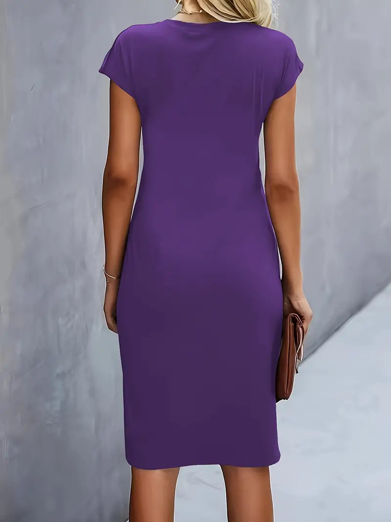 Hannah | Women's Midi Dress | Short Sleeve-Women Dress-Pick NewYork