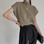 Ava | Women's Mock Neck Top | Short Sleeve-Women Blouse-Pick NewYork