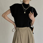 Ava | Women's Mock Neck Top | Short Sleeve-Women Blouse-Pick NewYork