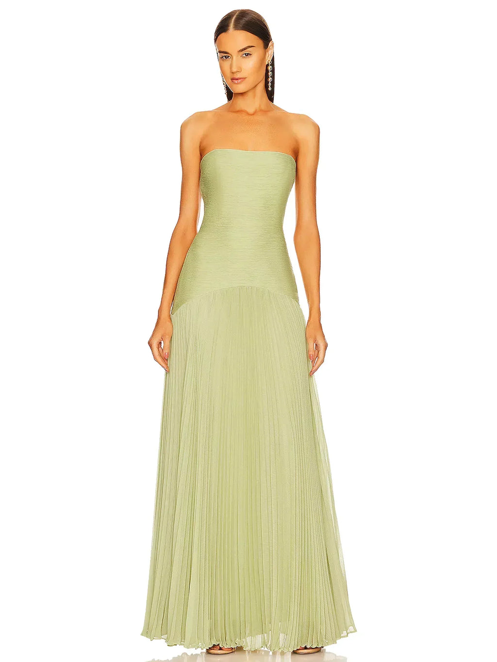 Olivia | Women's Strapless Pleated Maxi Dress | Wedding Guest-Women Dress-Pick NewYork