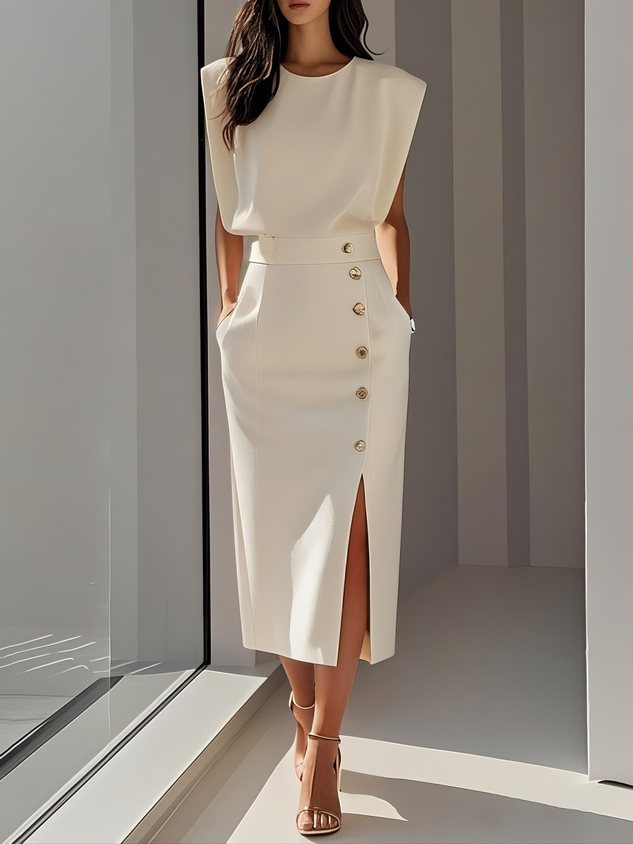 Victoria | Women's Midi Dress | Short Sleeve-Women Dress-Pick NewYork