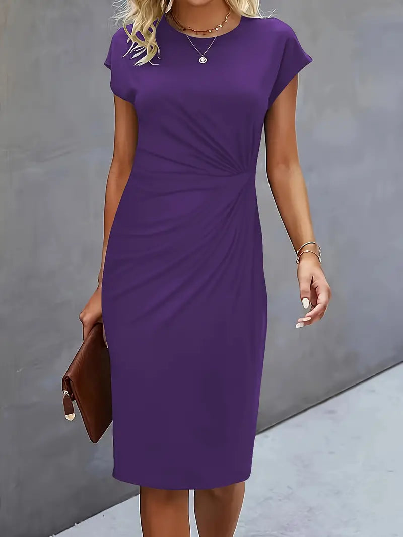 Hannah | Women's Midi Dress | Short Sleeve-Women Dress-Pick NewYork
