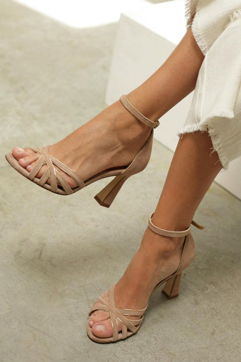 Isabella | Women's Peep Toe Heels | Patchwork Style-Women Heels-Pick NewYork