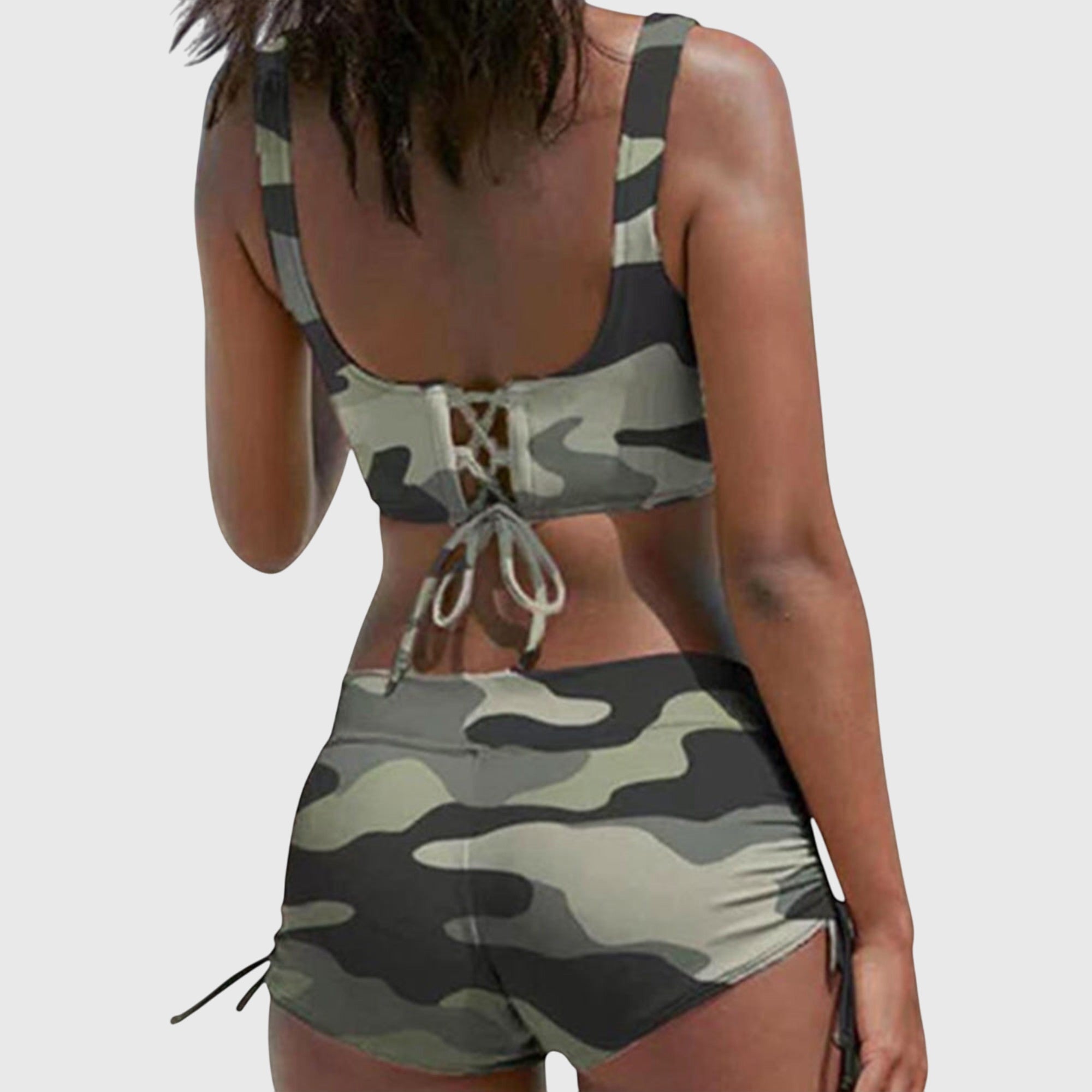 Freya | Women's Camo Tankini Set | Swim Shorts-Women Swimsuit-Pick NewYork