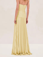 Olivia | Women's Strapless Pleated Maxi Dress | Wedding Guest-Women Dress-Pick NewYork