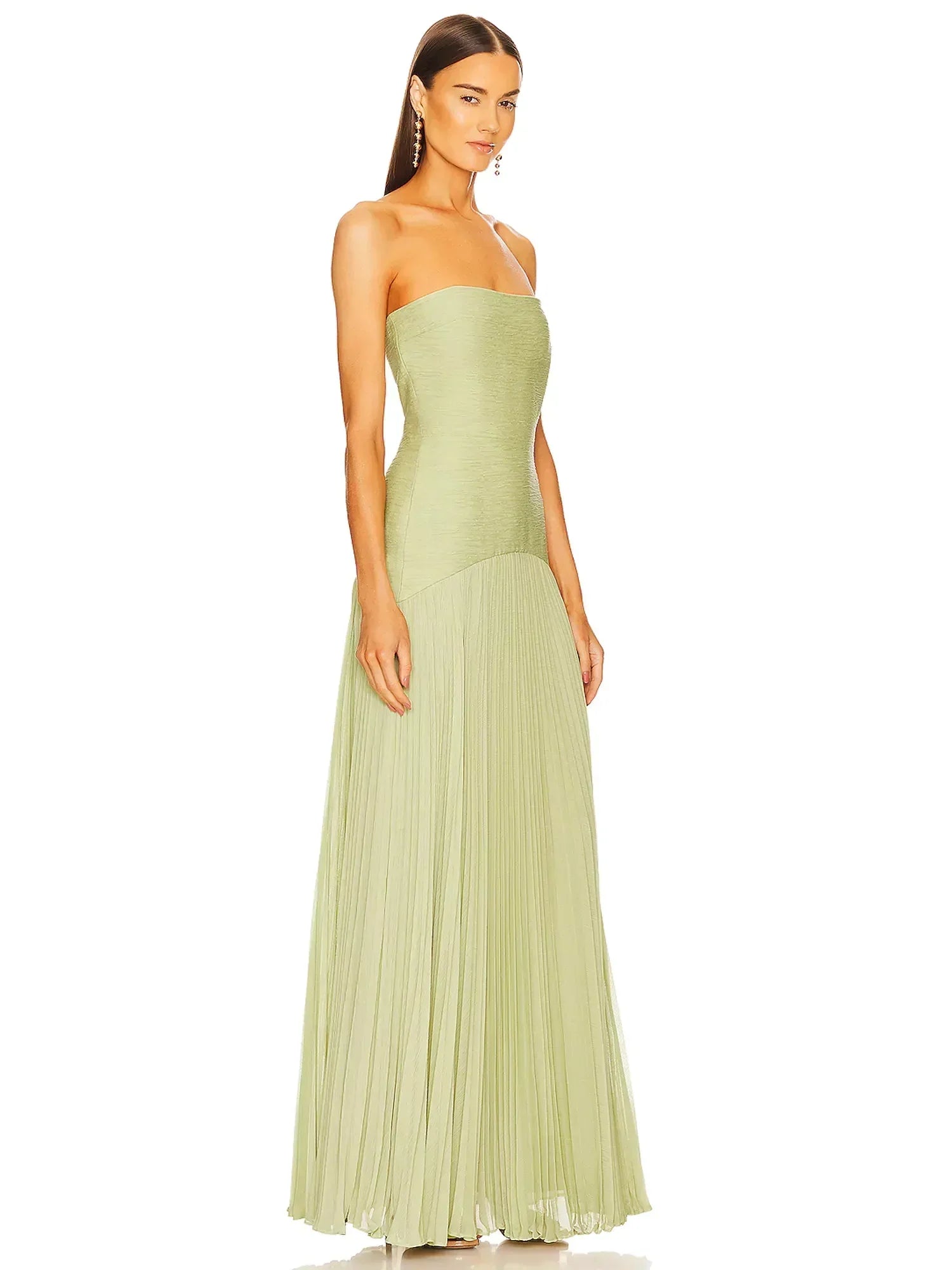 Olivia | Women's Strapless Pleated Maxi Dress | Wedding Guest-Women Dress-Pick NewYork