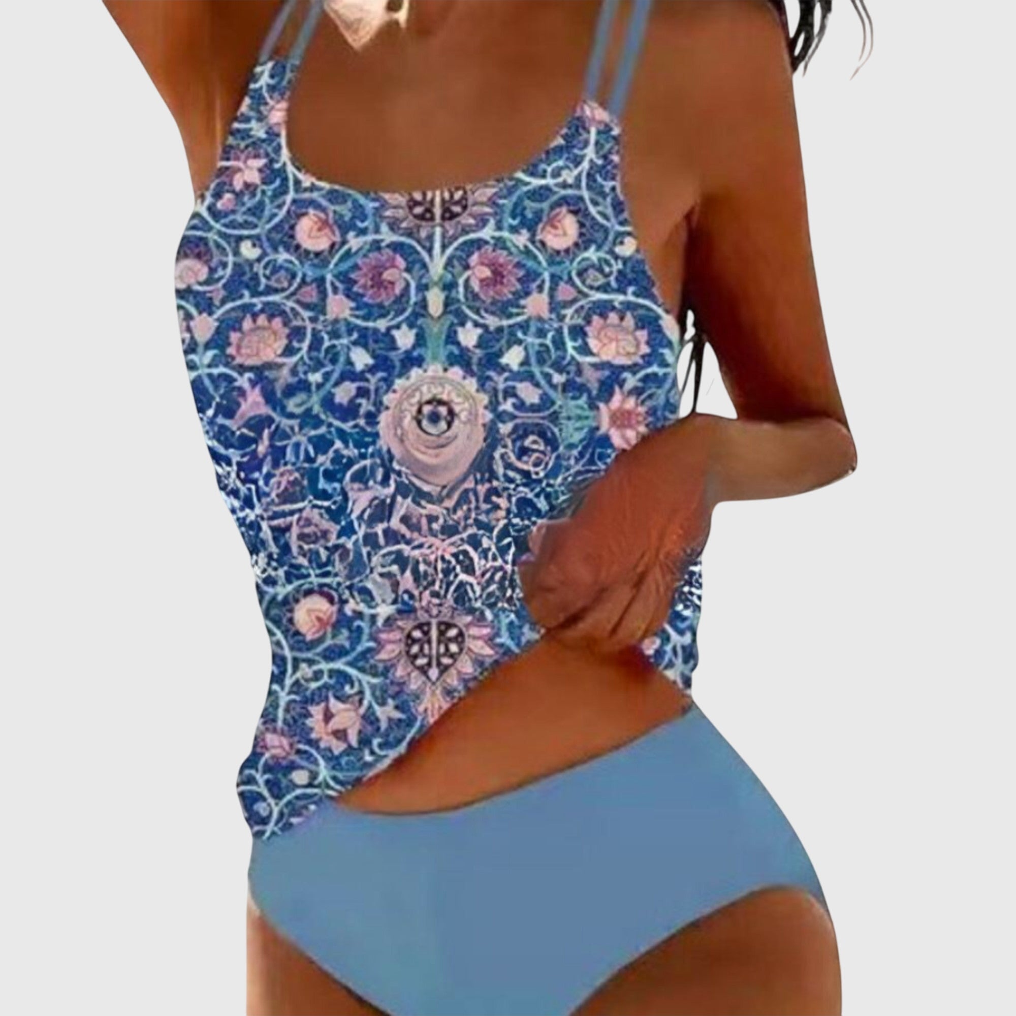 Faith | Women's Printed Tankini | Strappy Swimwear-Women Swimsuit-Pick NewYork