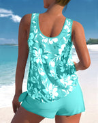 Violet | Women's Tankini Set | Swim Shorts Beachwear-Women Swimsuit-Pick NewYork