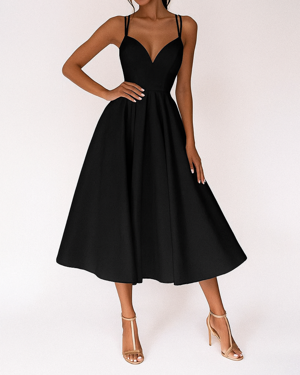 Grace | Women's Strappy Midi Dress | Wedding Guest Occasion-Women Dress-Pick NewYork
