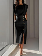 Victoria | Women's Midi Dress | Short Sleeve-Women Dress-Pick NewYork
