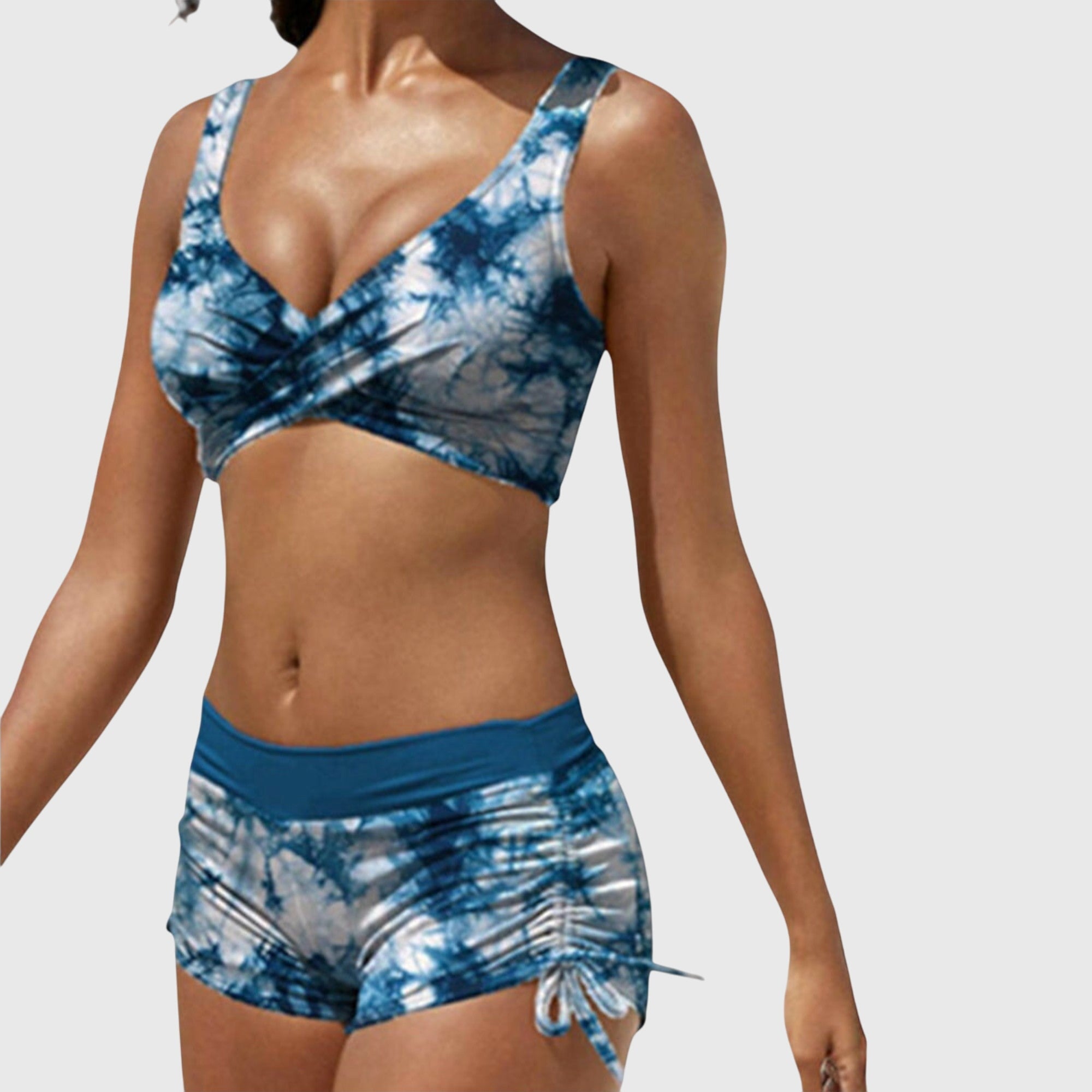 Freya | Women's Camo Tankini Set | Swim Shorts-Women Swimsuit-Pick NewYork