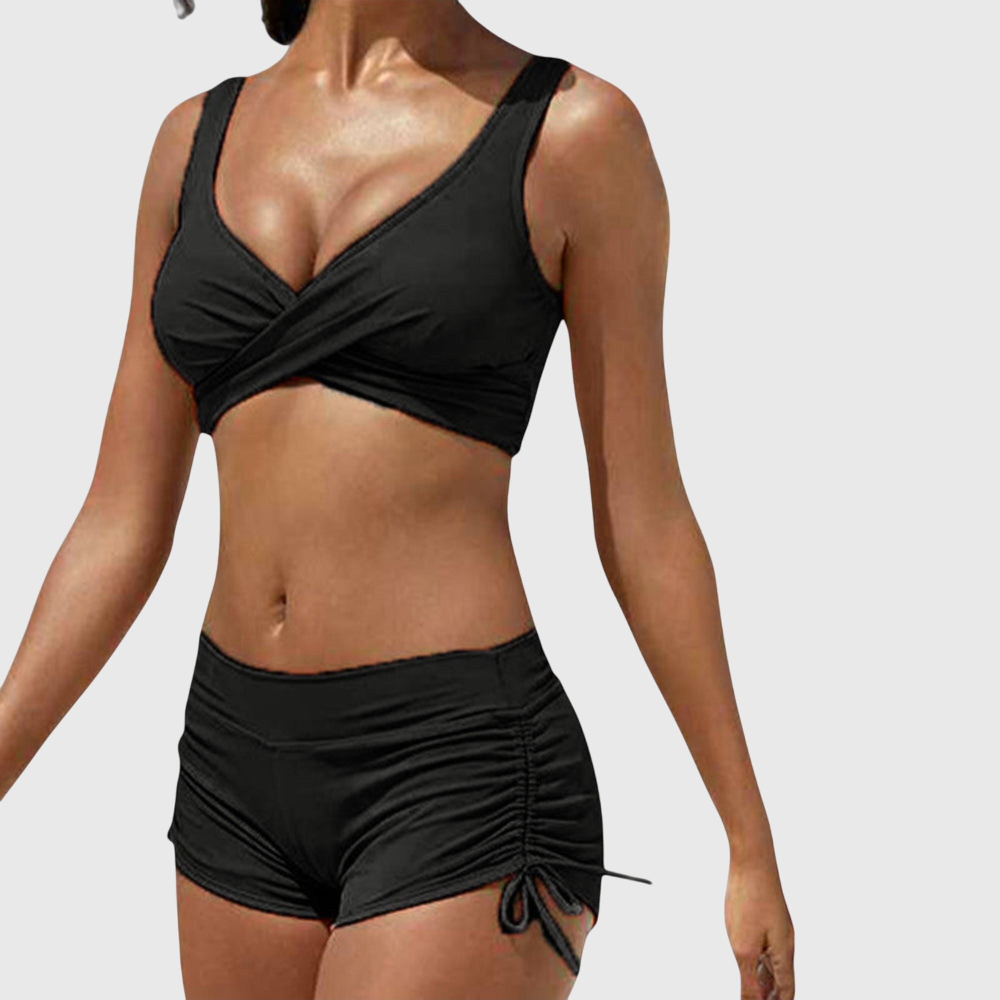 Freya | Women's Camo Tankini Set | Swim Shorts-Women Swimsuit-Pick NewYork