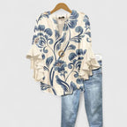Sophie | Women's Floral Blouse | Ruffle Sleeve-Women Blouse-Pick NewYork