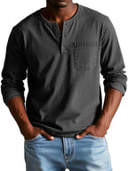 Ethan | Men's Long Sleeve Polo Shirt | Henley Style-Men Polo-Pick NewYork