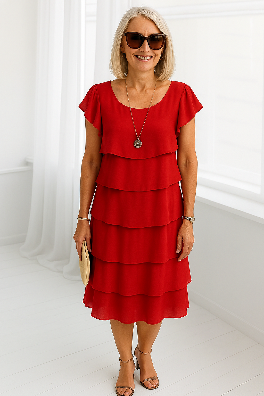 Riley | Women's Layered Midi Dress | Occasion Wear-Women Dress-Pick NewYork