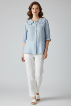 Charlotte | Women's Ruffle Neck Blouse | Button Front-Women Blouse-Pick NewYork
