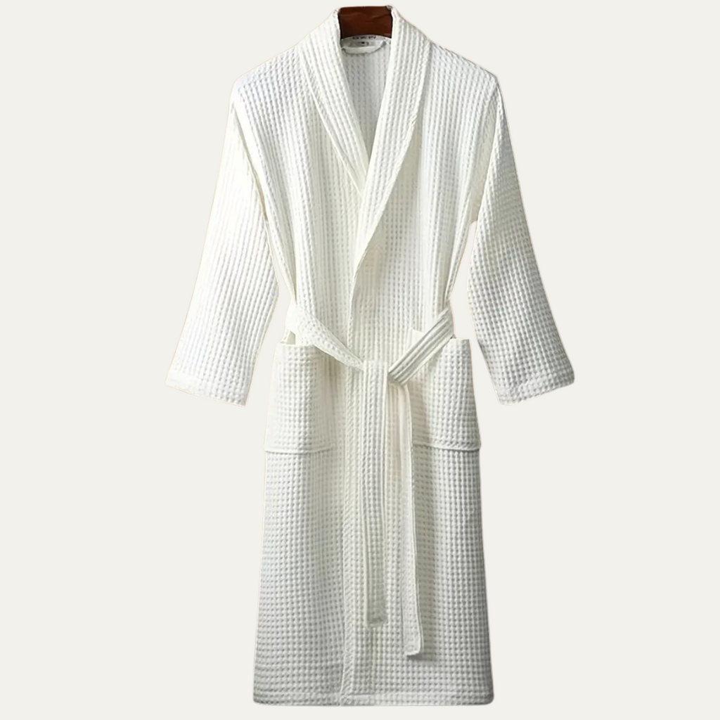 Everett | Men's Waffle Bath Robe | Soft Cotton Spa Loungewear-Men Robe-Pick NewYork