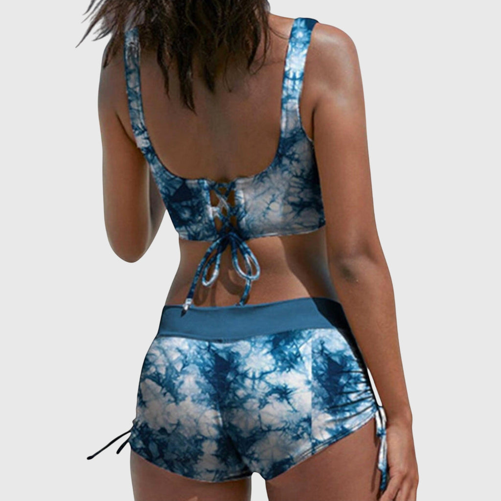 Freya | Women's Camo Tankini Set | Swim Shorts-Women Swimsuit-Pick NewYork