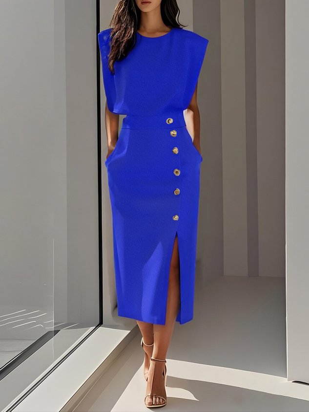 Victoria | Women's Midi Dress | Short Sleeve-Women Dress-Pick NewYork