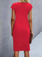 Hannah | Women's Midi Dress | Short Sleeve-Women Dress-Pick NewYork