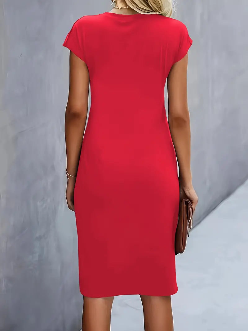 Hannah | Women's Midi Dress | Short Sleeve-Women Dress-Pick NewYork