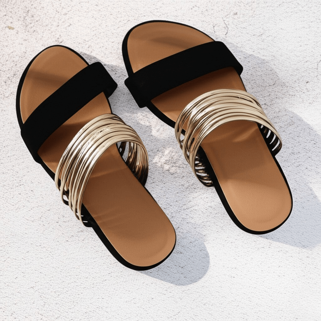 Elizabeth | Women's Double Strap Sandals | Slip On Flat Sole-Women Sandals-Pick NewYork