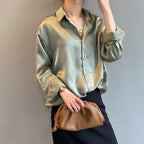 Myra | Women's Long Sleeve Blouse | Office Button Front-Women Blouse-Pick NewYork