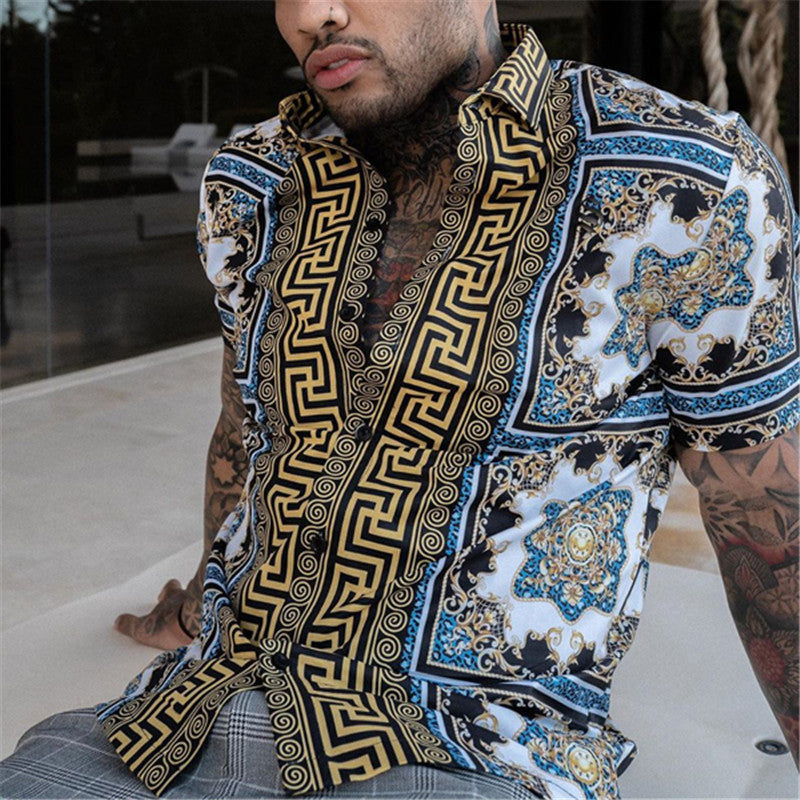 Kai | Men's Hawaiian Two Piece Set | Shirt Shorts Summer-Men Set-Pick NewYork