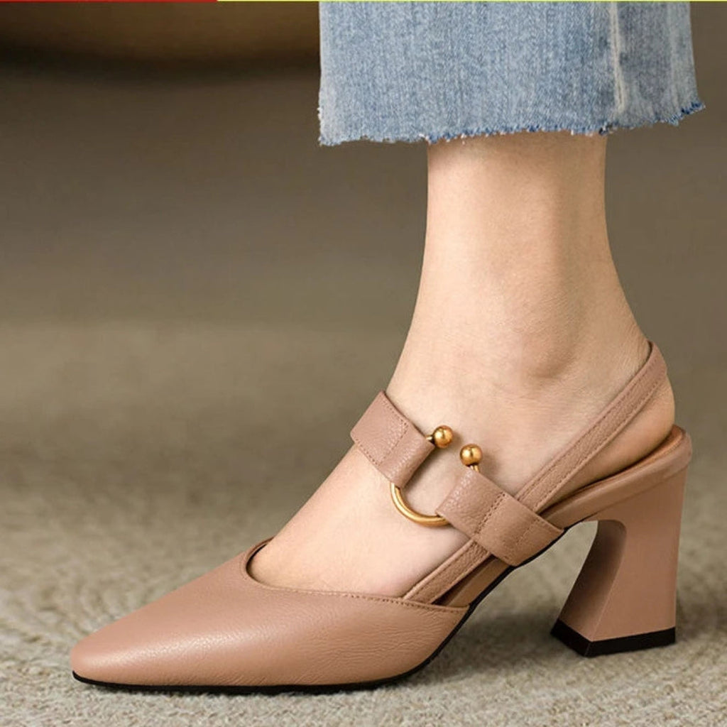 Christina | Women's Slingback Heels | Block Heel-Women Heels-Pick NewYork