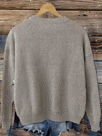 Elara | Women’s Floral Knit Sweater | Daisy Embroidery Crew Neck-Pick NewYork