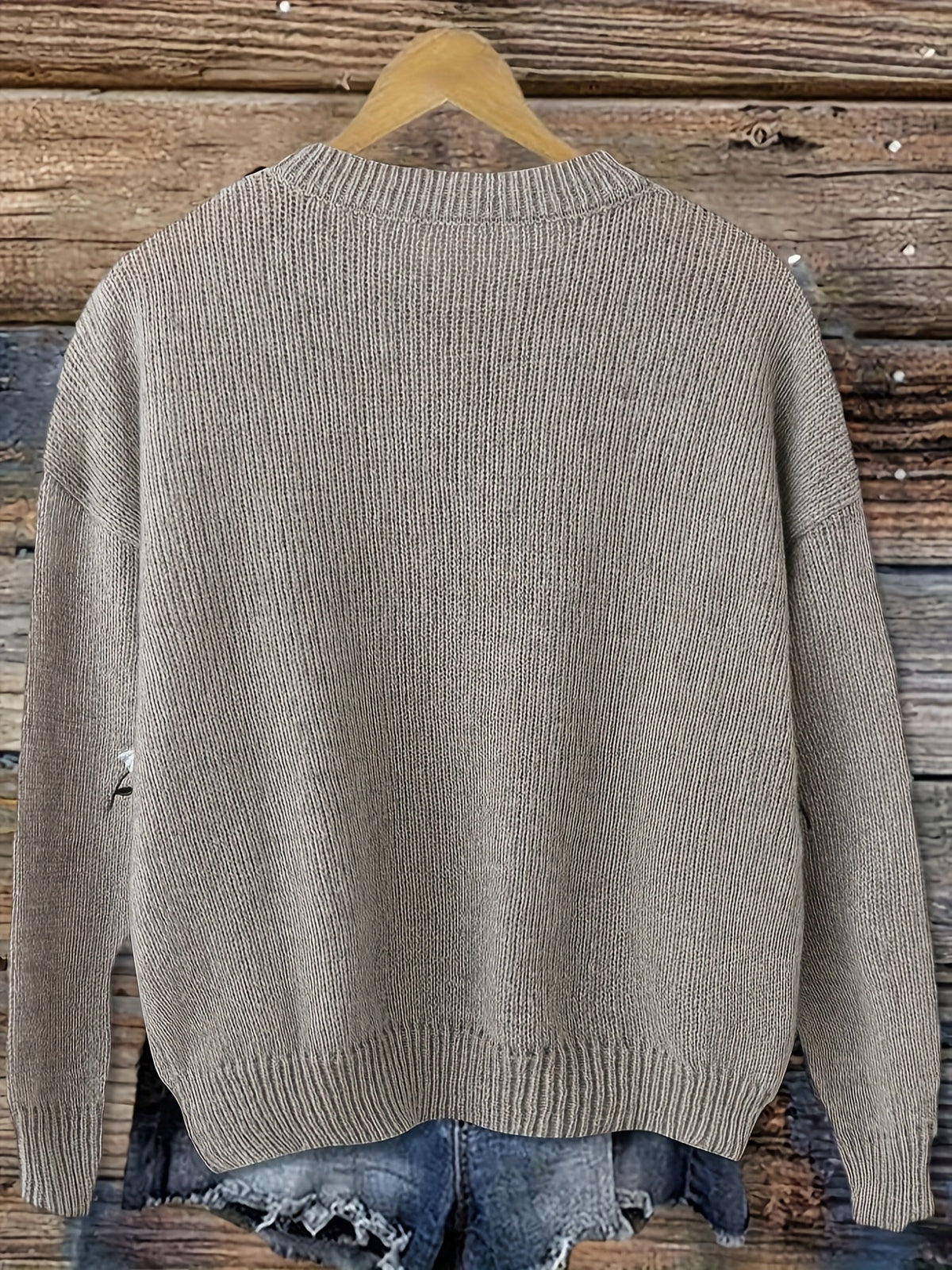 Elara | Women’s Floral Knit Sweater | Daisy Embroidery Crew Neck-Pick NewYork