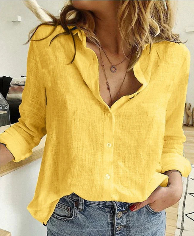Chloe | Women's Long Sleeve Blouse | Summer Button Shirt-Women Blouse-Pick NewYork
