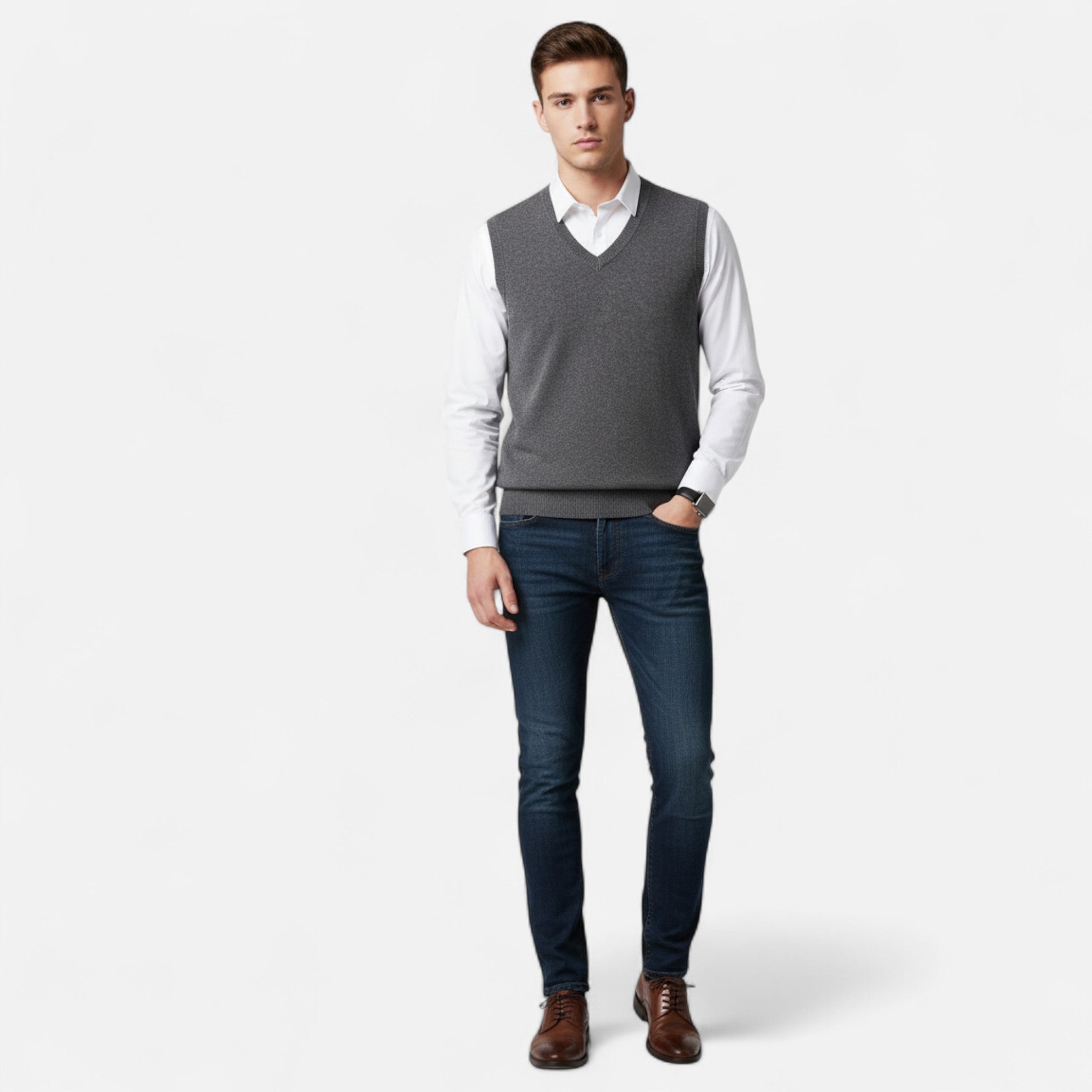 Arthur | Men's V Neck Vest | Knit Style-Men Vest-Pick NewYork