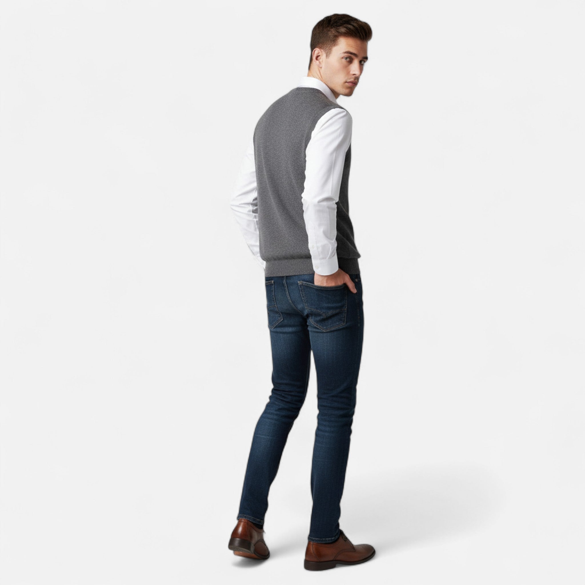 Arthur | Men's V Neck Vest | Knit Style-Men Vest-Pick NewYork