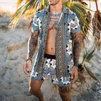 Kai | Men's Hawaiian Two Piece Set | Shirt Shorts Summer-Men Set-Pick NewYork