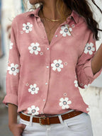 Ella | Women's Floral Shirt | Button Front Long Sleeve-Women Blouse-Pick NewYork