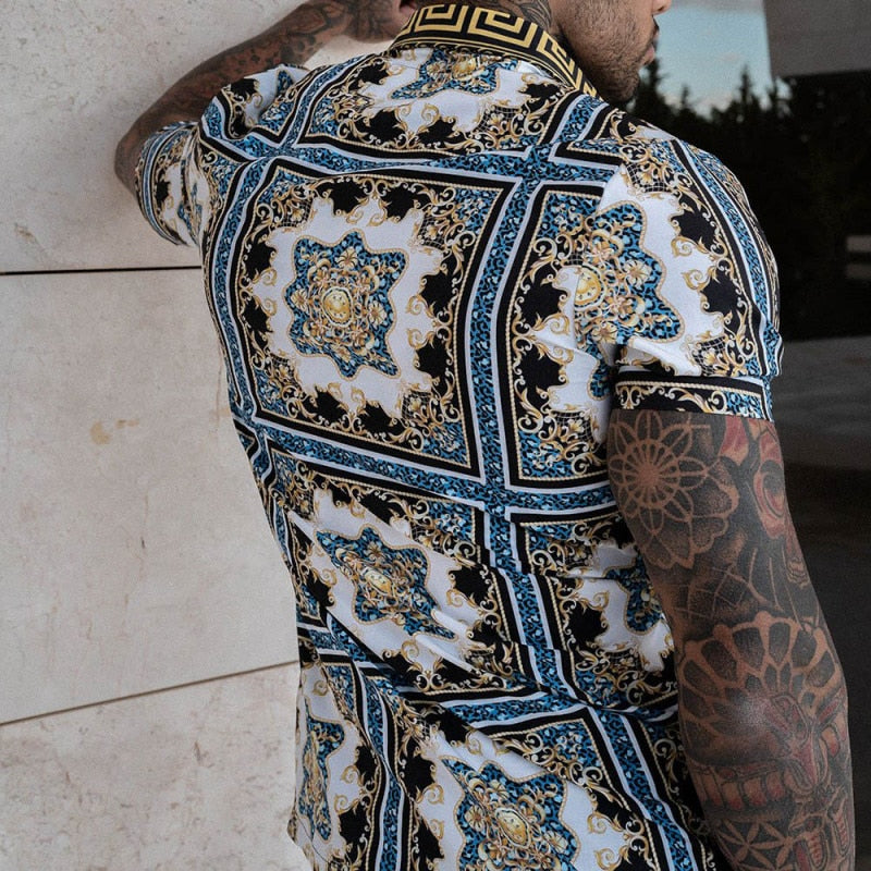 Kai | Men's Hawaiian Two Piece Set | Shirt Shorts Summer-Men Set-Pick NewYork