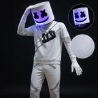 Jaxon | Unisex Marshmello Costume Set | LED Helmet Cosplay Outfit-Costume Set-Pick NewYork