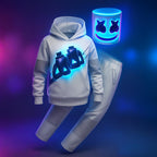 Jaxon | Unisex Marshmello Costume Set | LED Helmet Cosplay Outfit-Costume Set-Pick NewYork
