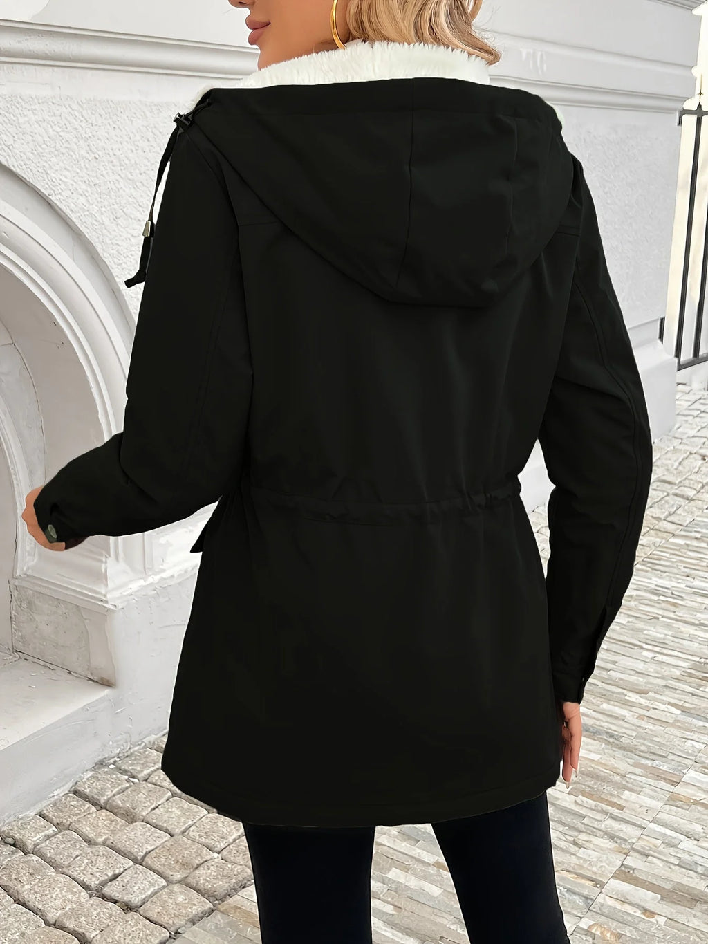 Harper | Women’s Hooded Parka Jacket | Drawstring Waist Front Pockets-Pick NewYork