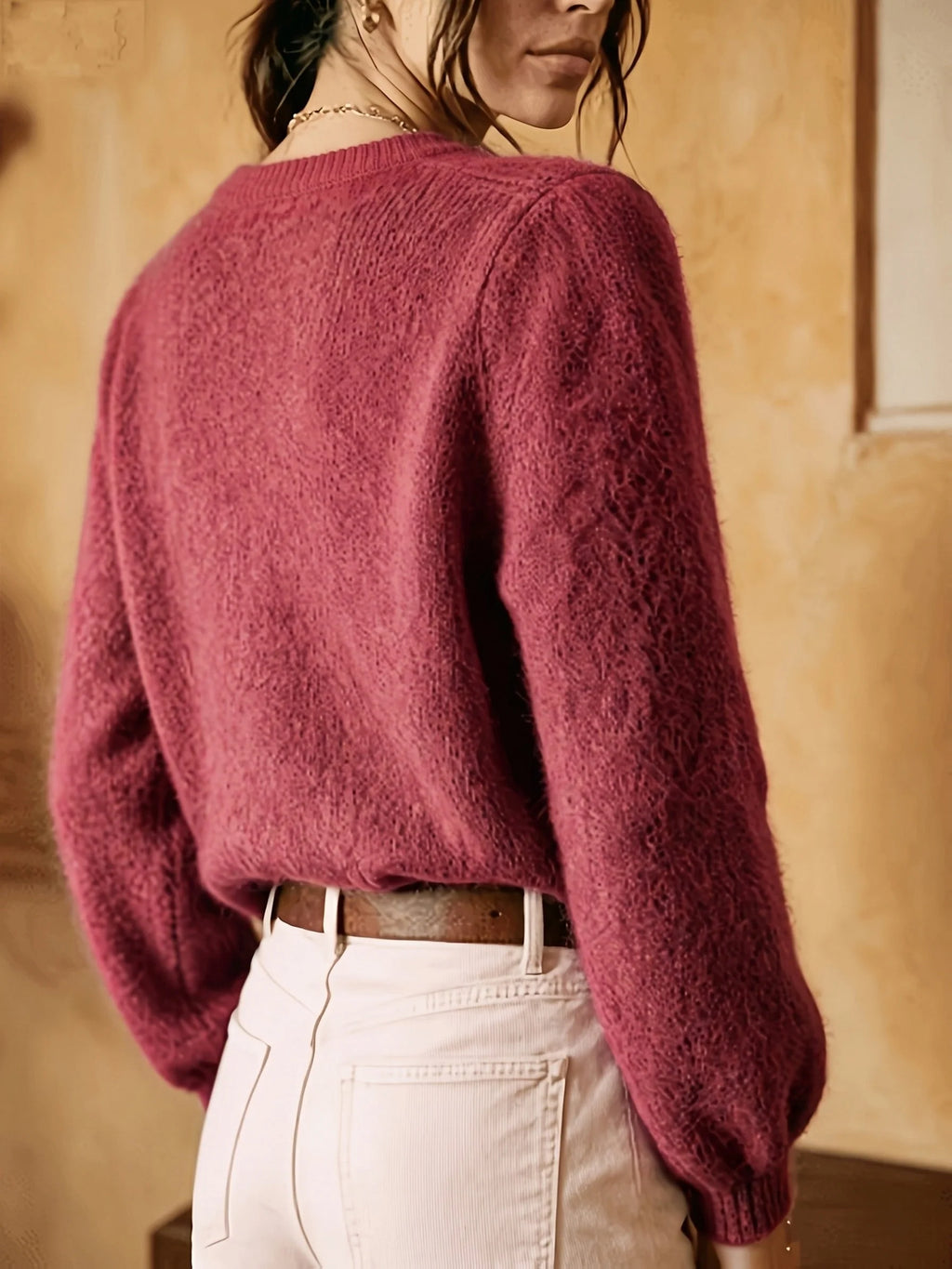 Marielle | Women’s Cable Knit Cardigan | Button Front Crew Neck-Pick NewYork