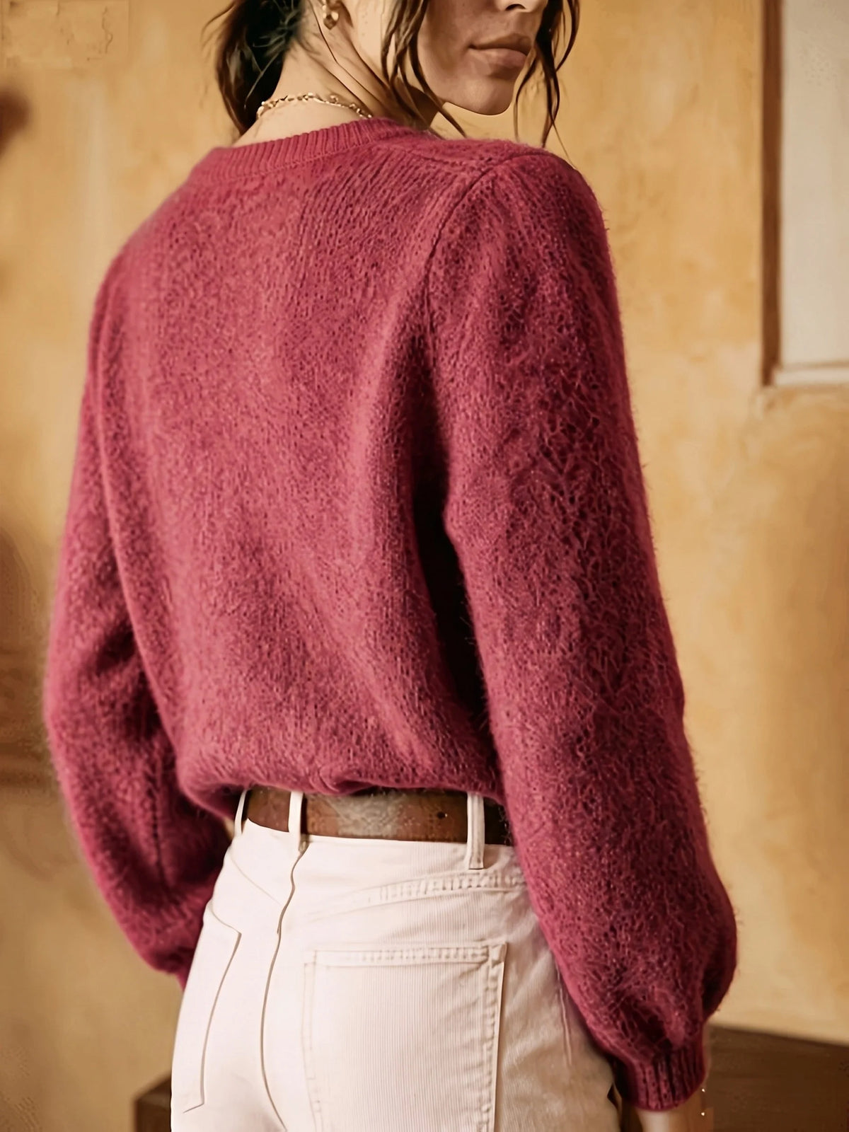 Marielle | Women’s Cable Knit Cardigan | Button Front Crew Neck-Pick NewYork