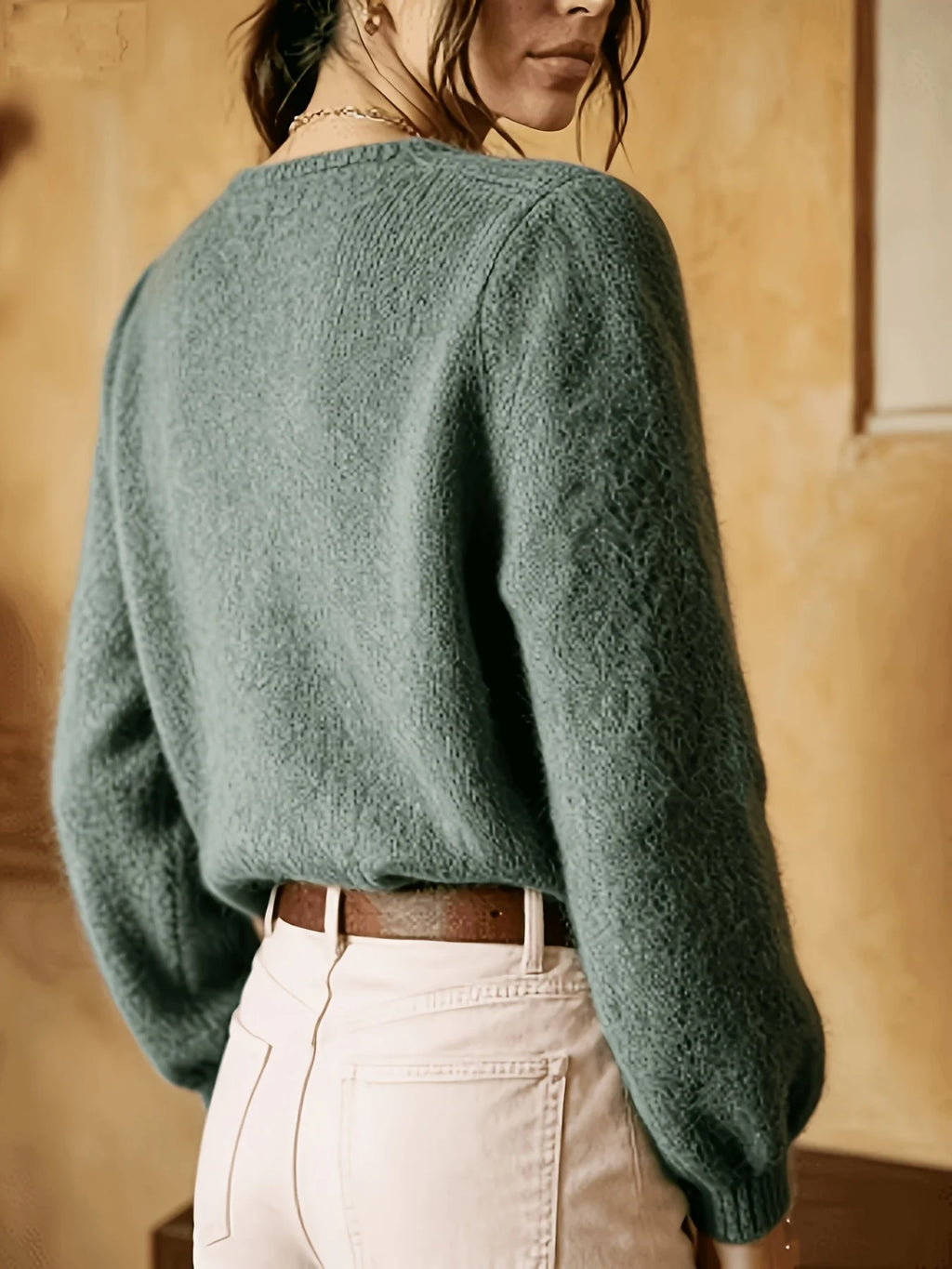 Marielle | Women’s Cable Knit Cardigan | Button Front Crew Neck-Pick NewYork