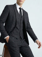 Nathan | Men's Windowpane Plaid Suit | Three Piece Formal-Men Suit-Pick NewYork
