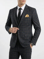Carter | Men's Plaid Three Piece Suit | Business Occasion-Men Suit-Pick NewYork