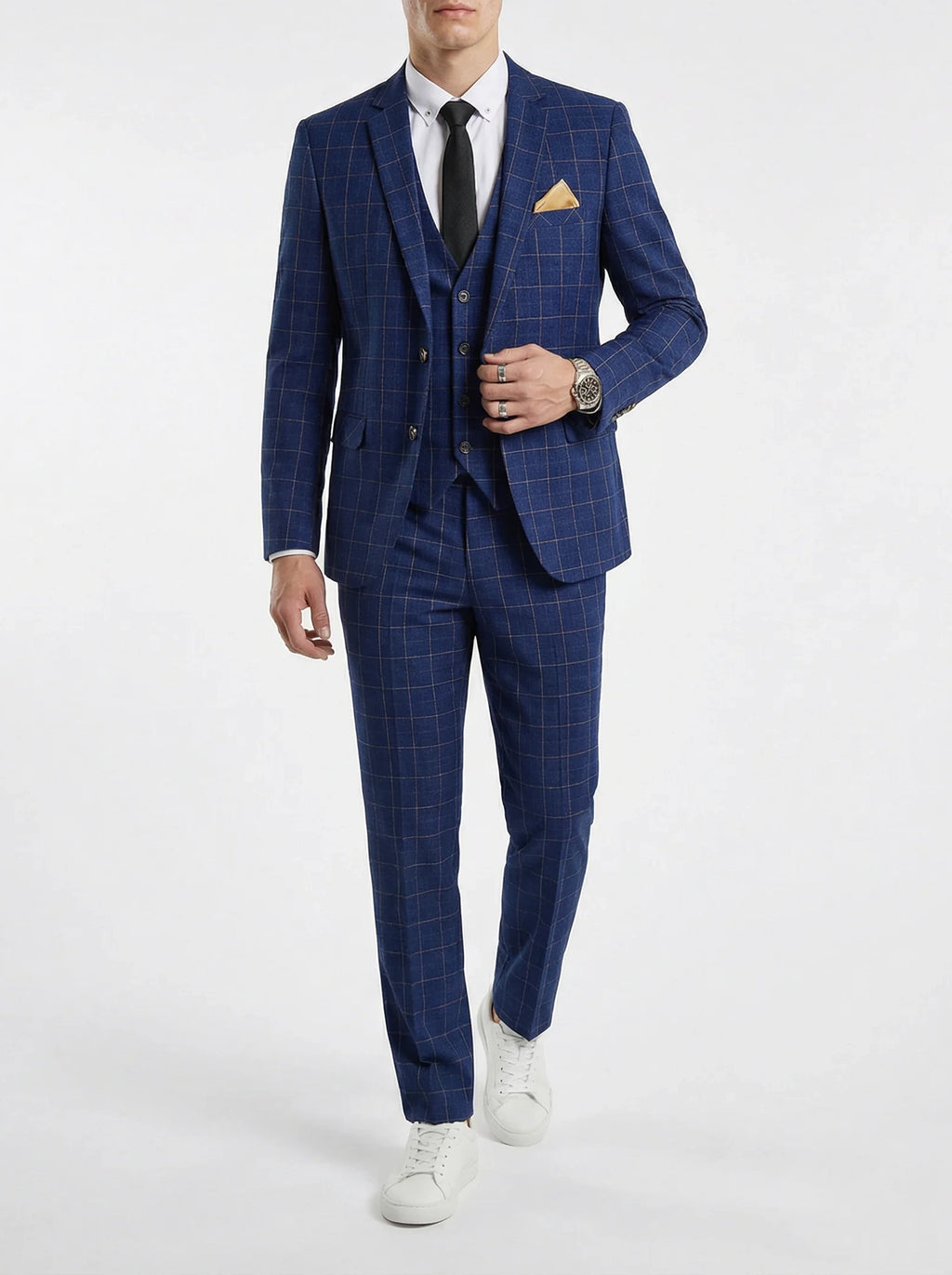 Carter | Men's Plaid Three Piece Suit | Business Occasion-Men Suit-Pick NewYork